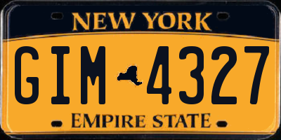 NY license plate GIM4327