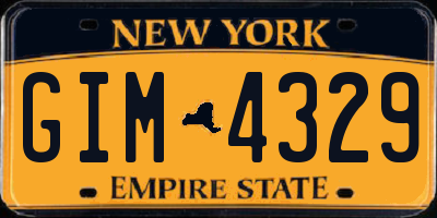 NY license plate GIM4329