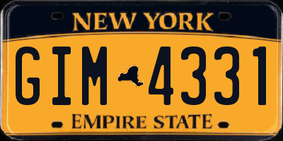 NY license plate GIM4331