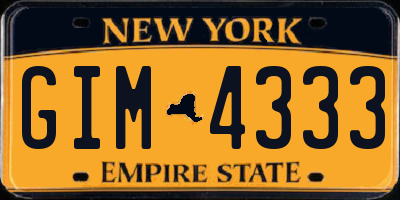 NY license plate GIM4333