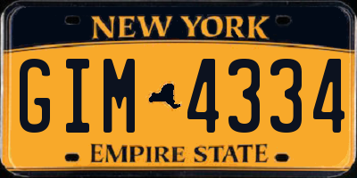 NY license plate GIM4334