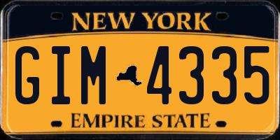 NY license plate GIM4335
