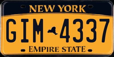 NY license plate GIM4337
