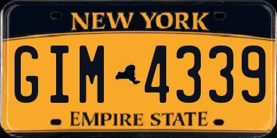 NY license plate GIM4339