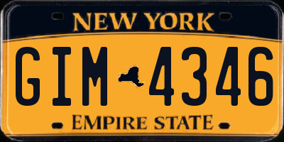 NY license plate GIM4346
