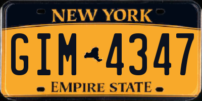 NY license plate GIM4347