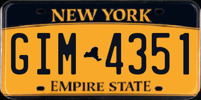 NY license plate GIM4351