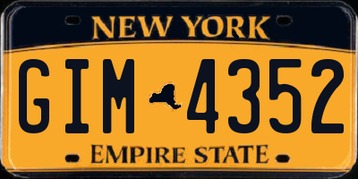 NY license plate GIM4352