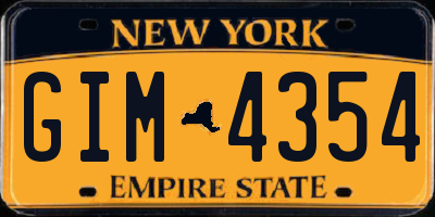 NY license plate GIM4354