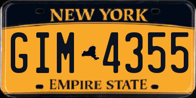 NY license plate GIM4355