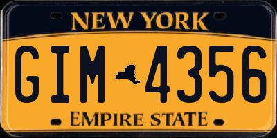 NY license plate GIM4356