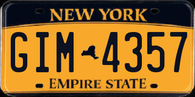 NY license plate GIM4357