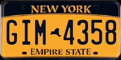 NY license plate GIM4358