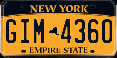 NY license plate GIM4360