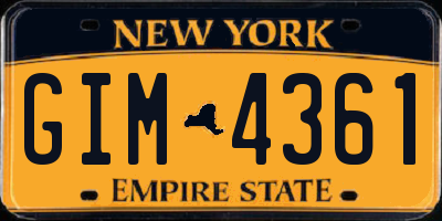 NY license plate GIM4361