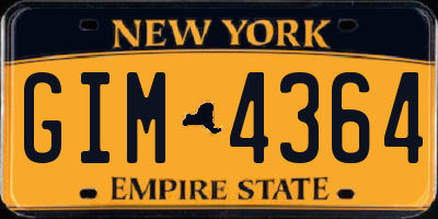 NY license plate GIM4364