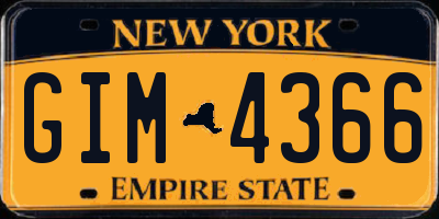 NY license plate GIM4366