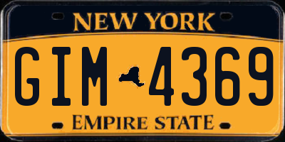 NY license plate GIM4369