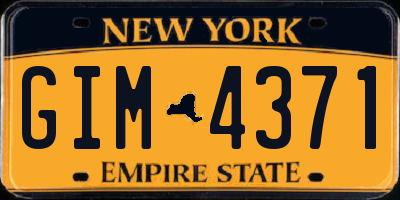 NY license plate GIM4371