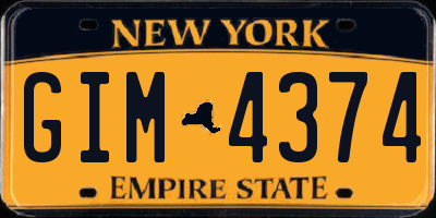 NY license plate GIM4374