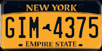 NY license plate GIM4375