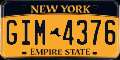 NY license plate GIM4376