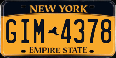 NY license plate GIM4378