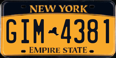 NY license plate GIM4381