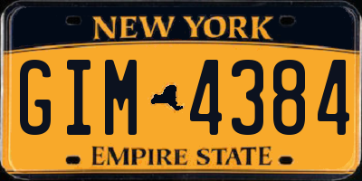 NY license plate GIM4384