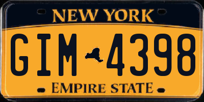 NY license plate GIM4398