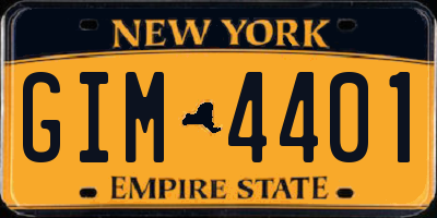 NY license plate GIM4401