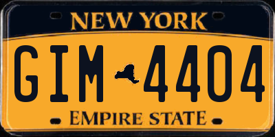 NY license plate GIM4404