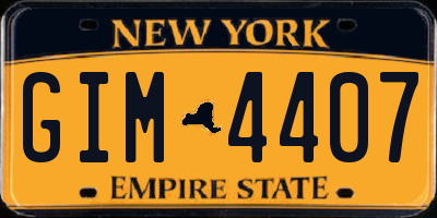 NY license plate GIM4407