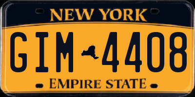 NY license plate GIM4408