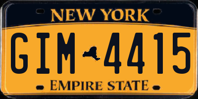 NY license plate GIM4415