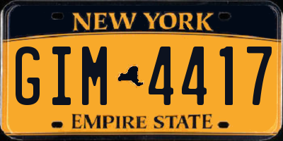 NY license plate GIM4417