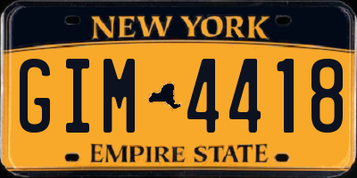 NY license plate GIM4418