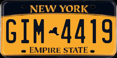 NY license plate GIM4419