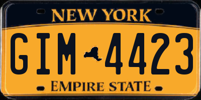 NY license plate GIM4423