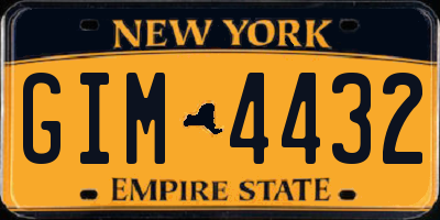 NY license plate GIM4432