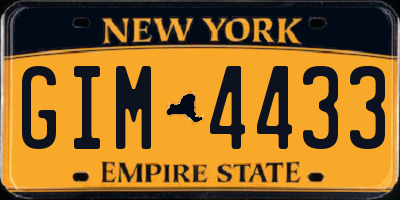 NY license plate GIM4433