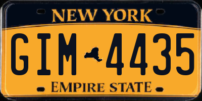 NY license plate GIM4435