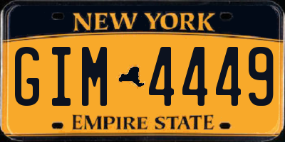 NY license plate GIM4449