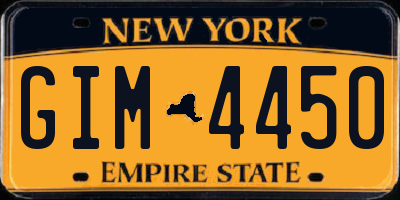 NY license plate GIM4450