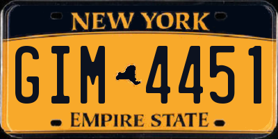 NY license plate GIM4451