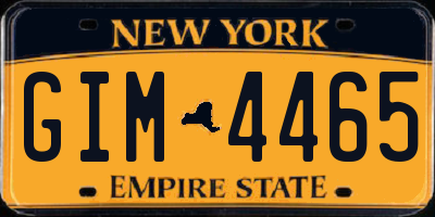 NY license plate GIM4465