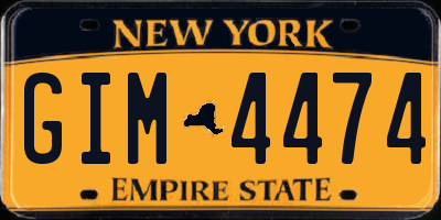 NY license plate GIM4474