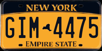 NY license plate GIM4475