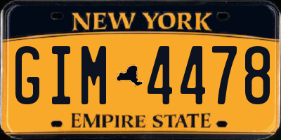 NY license plate GIM4478