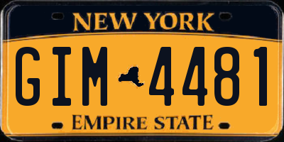 NY license plate GIM4481